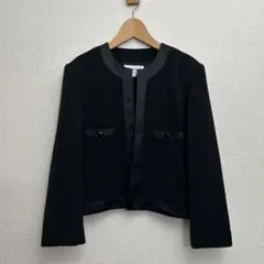 pierre cardin / ノーカラーJK / シルク混切替　ブラック 13のサムネイル