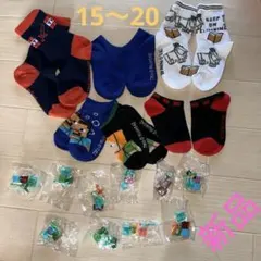 マインクラフト子供靴下6足+マインクラフト人形10個