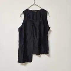 美品★【bajra】バジュラ ノースリーブ ベストブラウス ブラック (F)