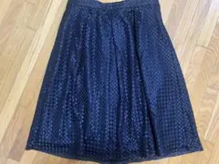 ネイビーフレアスカート ひざ丈