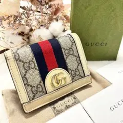 美品 GUCCI 三つ折り財布 プチマーモント シェリーライン 021 美品 GUCCI 三つ折り財布 プチマーモント シェリーライン 021 - メルカリ