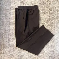 美品 UNIQLO:C イージーワイドテーパードパンツ ダークブラウン L