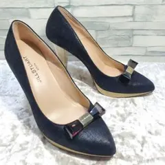 【美品】✨JILLSTUART 22cm パンプス 黒 リボンチャーム