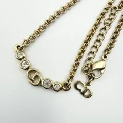 Christian Dior　CDロゴ　ネックレス　ゴールド　ラインストーンのサムネイル