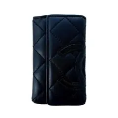 CHANEL シャネル　キルティング レザーキーケース ブラック