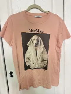 【美品】MaxMara 半袖Tシャツ ドッグプリント ピンク　Ｌのサムネイル