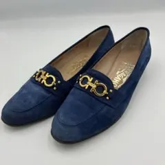 Salvatore Ferragamo スエード ローファー ネイビー　6.5