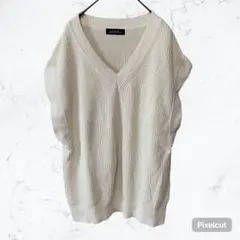 J685 グリーンレーベルリラクシング コットン100% Vネック ニットベスト