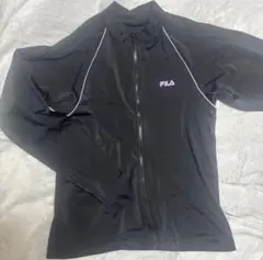 FILA ブラック×パープル ラッシュガード ジップアップ 160-170cm