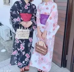 クリーニング済み 浴衣 ゆかた 帯 左の黒い方です レディース ゆかた