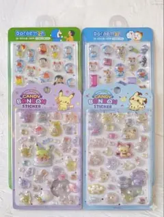 ⭐️韓国限定正規品⭐️３Ｄステッカー ４枚セットポケモン2種、ドラえもん2種