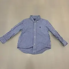 ★美品★ラルフローレン ストライプ 長袖シャツ ブルー 3T(100cm)