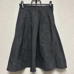 earth アース　グレー チェック柄 フレアスカート ひざ丈　フリーサイズ