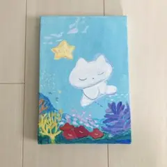 キャンバス イラスト 海 すやすや 星