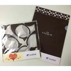COACH２点セット（ハンカチ・クリアファイル３枚）　かんぽ生命非売品