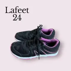 Lafeet ラフィート 足袋型ウォーキングシューズ24 黒 ピンク