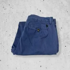 インド製ポロラルフローレンポロチノパンクラシックフィットブルー青古着32/32