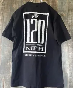 NIKEナイキ古着M ロゴ オールド アガシ agassi タグロゴTシャツ黒
