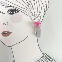 no.129   水たまり＊ネオンピンク×ラメ