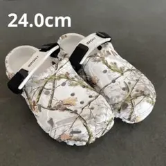 新品✨クロッグサンダル 24.0cm リアルツリー 迷彩 カモフラ ホワイト