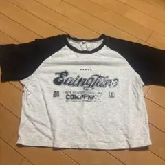 グレー/黒 ラグランスリーブTシャツ