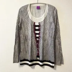美品 ポールスミス 騙し絵 ロンT M トロンプルイユ 長袖Tシャツ ニット柄⁠