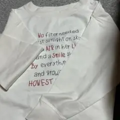 刺繍メッセージ ホワイト長袖Tシャツ