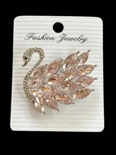 ブローチ 白鳥 スワン ピンク 新品 ギフト 結婚式 発表会 卒入学式 匿名発送