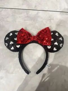 ディズニー　ミニーちゃん　カチューシャ　ハート柄