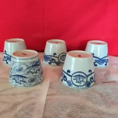 青花茶碗　中国　清時代　民窯　茶器　4客 青花茶碗 中国 清時代 民窯 茶器 4客 - メルカリ
