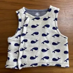 PETIT BATEAUクジラ柄コットンベビーベスト