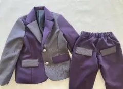 紫とグレーのフォーマルスーツ　120㎝