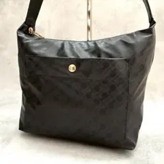 ✨極美品✨ゲラルディーニ ソフティ ショルダーバッグ 黒 金ボタン イタリア製