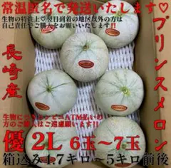 甘くて♡美味しい♡*\(^o^)/* ❤️プリンスメロン❤️優❤️2L❤️6玉〜7玉❤️