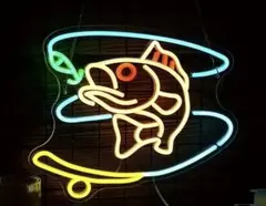 釣り　ネオン　サイン　男前　インテリア　ライト　ガレージ　fishing