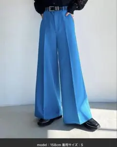 ページボーイ ワイドパンツ ブルー