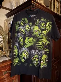 Liquid Blue ゾンビ 総柄 プリント Tシャツ ブラックのサムネイル