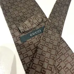 GUCCI グッチ ネクタイ ブラウンGGロゴ 総柄