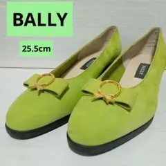 【超美品】BALLY リボン付 フラットシューズ ライムグリーン　25.5cmのサムネイル