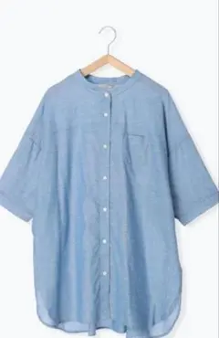 サマンサモスモス　綿麻　シャツ　チュニック　新品　フリーサイズ