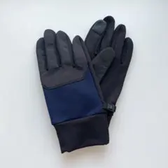 スマホ操作OK✨スポーツタイプグローブ 手袋 フリーサイズ 裏起毛 防寒 黒×青
