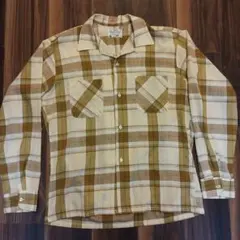 コ*ツ様 60s vintage opencollar shirtクリームブラウのサムネイル
