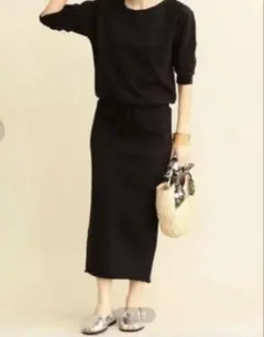 BEAUTY & YOUTH ブラックカットソーワンピース