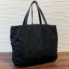 希少 PRADA プラダ トートバッグ パッチ ヴィンテージ Y2Kフラワー 黒 希少 PRADA プラダ トートバッグ パッチ ヴィンテージ Y2Kフラワー 黒