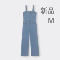 新品 ベアトップサロペットパンツQ gu　水色　薄青