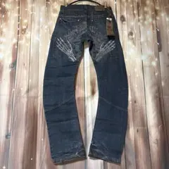 ロエン Roen メタルスタッズスワロスカル ダメージ加工 ジーンズ 33 XL