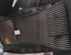 腰痛ベルト・コルセット Mサイズ 黒 ストライプ