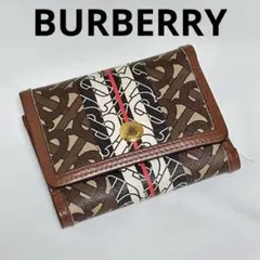 《バーバリー》 三つ折り財布 TBモノグラム コンパクトウォレット
