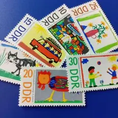 外国切手 ドイツ 1967年 カラフルな児童画 6V