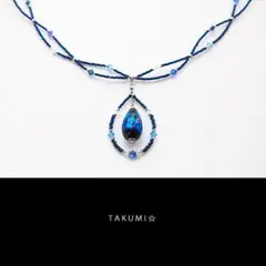 ネックレス ☆ブルー・ティア☆ ホタルガラス スワロフスキー